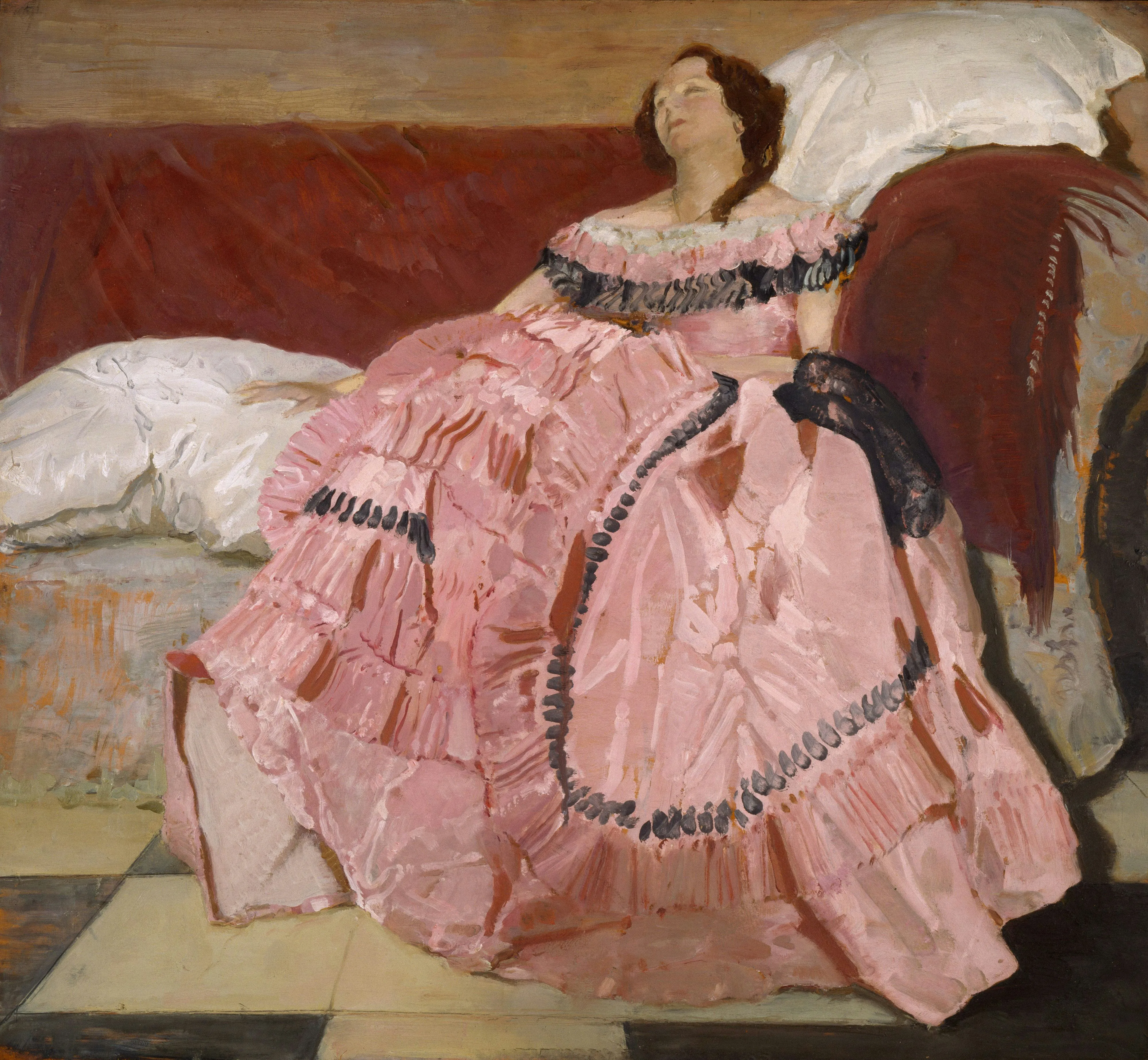 Lalie Lours (Best Teen Book Review Site) victorian painting of a woman in pink laying down